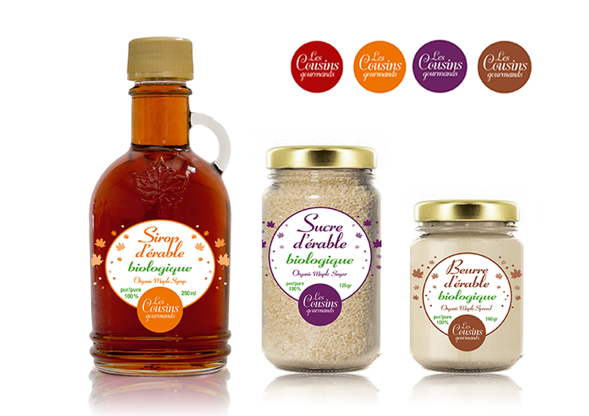 Packagings Sirop d'érable bio Les Cousins Gourmands